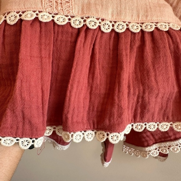 Matilda Jane Call Me Cute Wonderment Pink Boho Muslin Peasant Peplum Top S Mauve - Picture 8 of 12